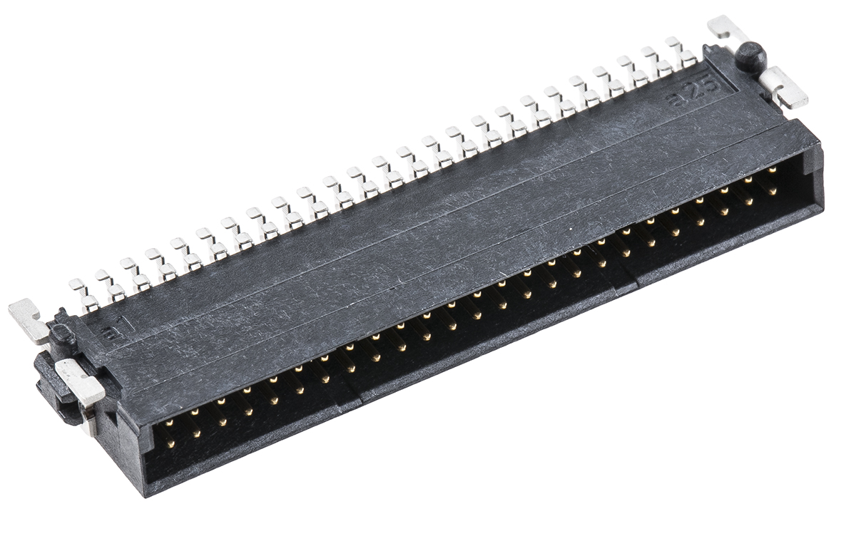 ERNI SMC Series Right Angle Surface PCB Header, 50 Contact(s), 1.27 mm Pitch, 2 Row, Shrouded