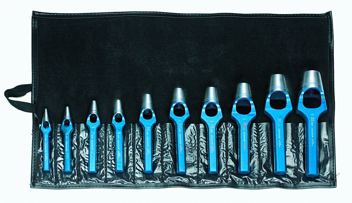 Gedore 10-Piece Punch Set, 8mm Shank, 195 mm Overall