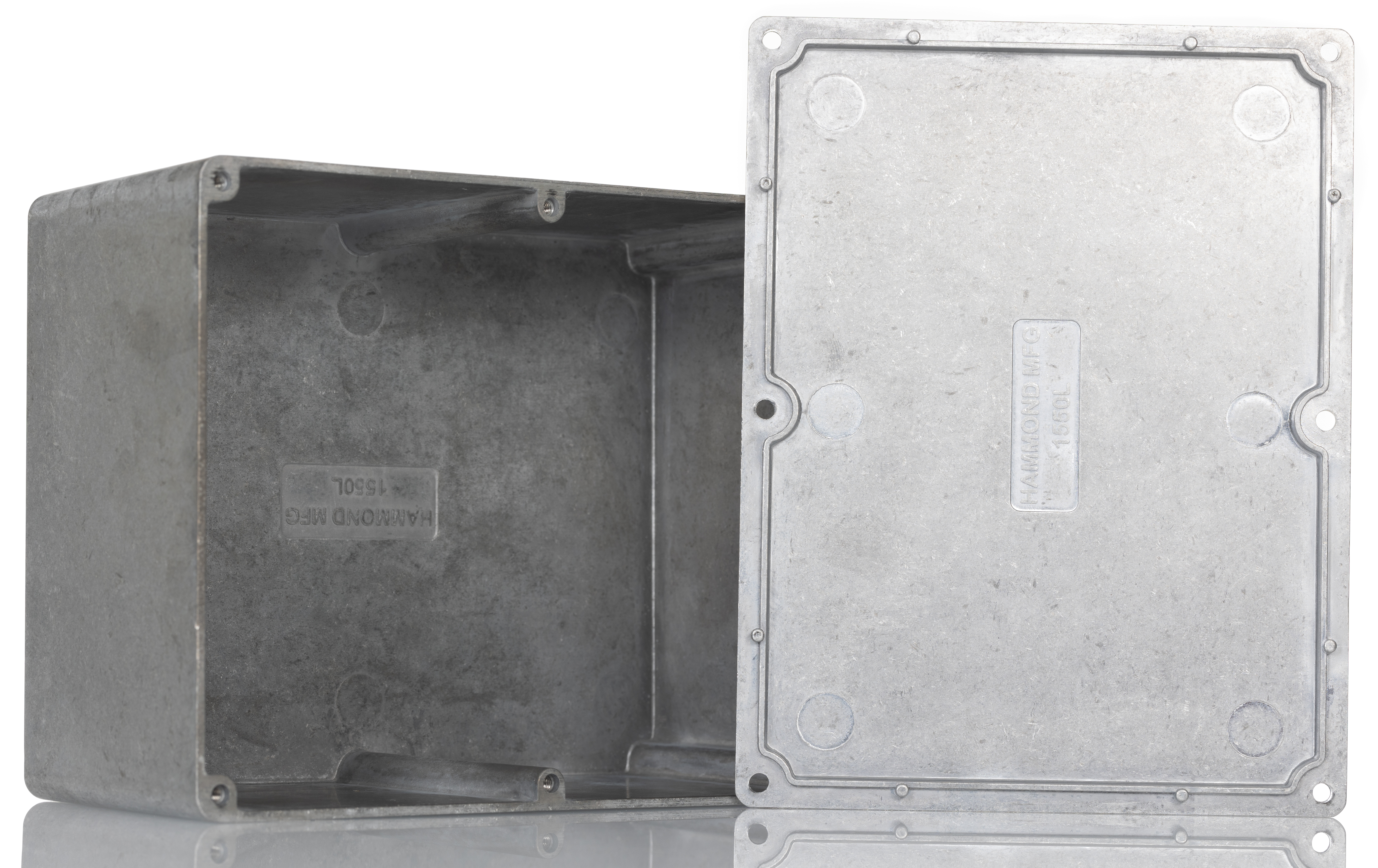 1550l Hammond 1550 Series Unpainted Die Cast Aluminium Junction Box, IP54, 165 mm, 128mm 72 mm