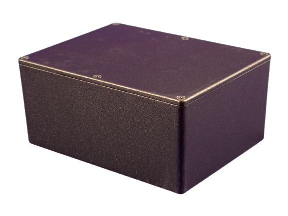 Hammond 1550 Series Black Die Cast Aluminium Junction Box, IP54, 165 mm, 128mm 72 mm