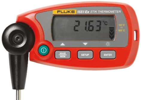 Fluke calibration 1551A Wired Digital Thermometer, RTD Probe, 1 Input(s), +160 °C Max, ±0.05°C Accuracy