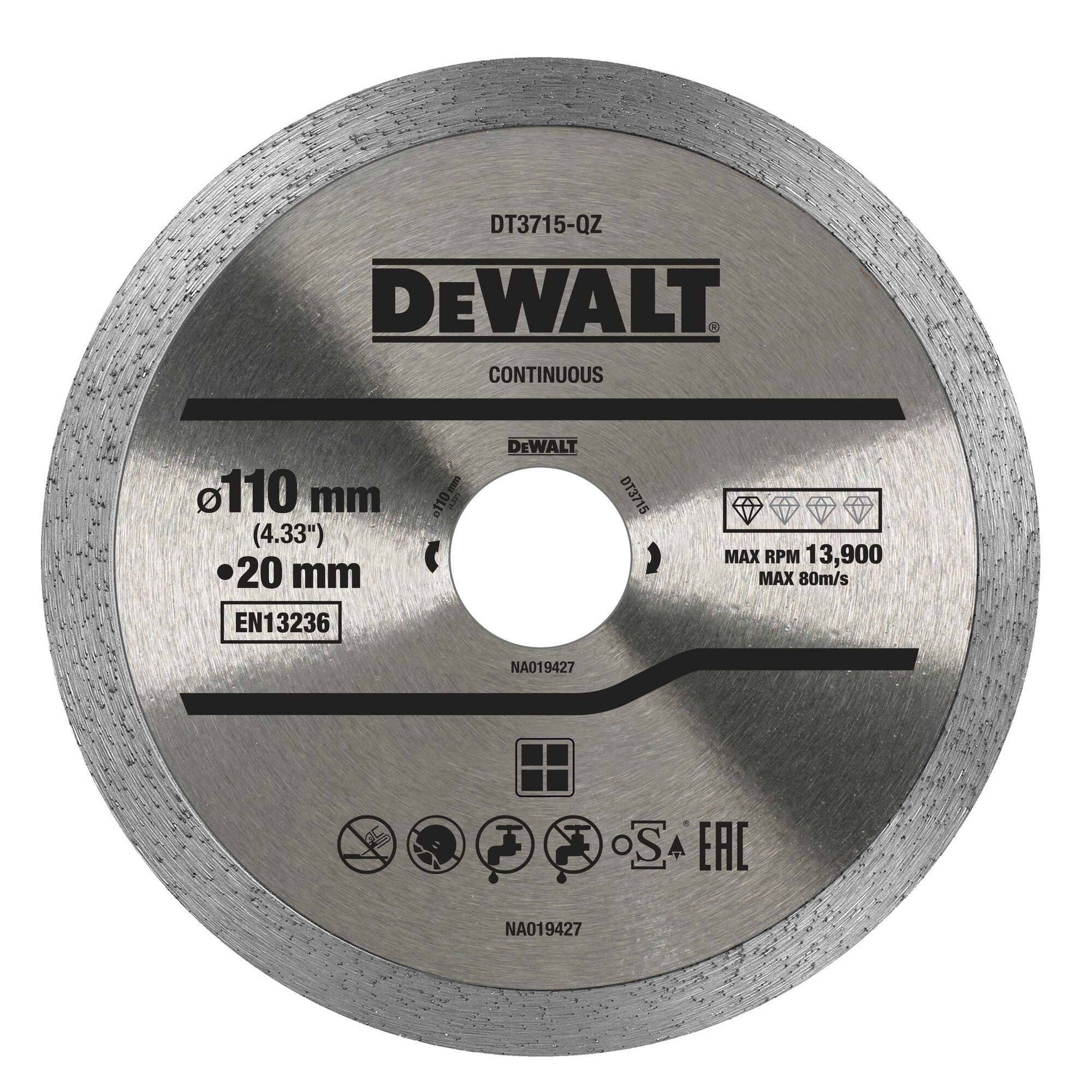 DeWALT DT3715-QZ Diamond Cutting Wheel, 110mm Diameter