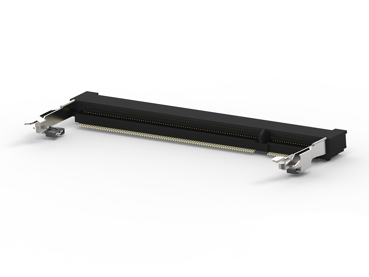 TE Connectivity 0.6 mm Pitch 200 Way, Right Angle Surface Mount Mount DDR2 DIMM Socket ,1.8V, 500mA