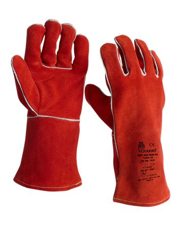 GUYARD 1567 350 DM Red Leather Work Gloves, Size 10