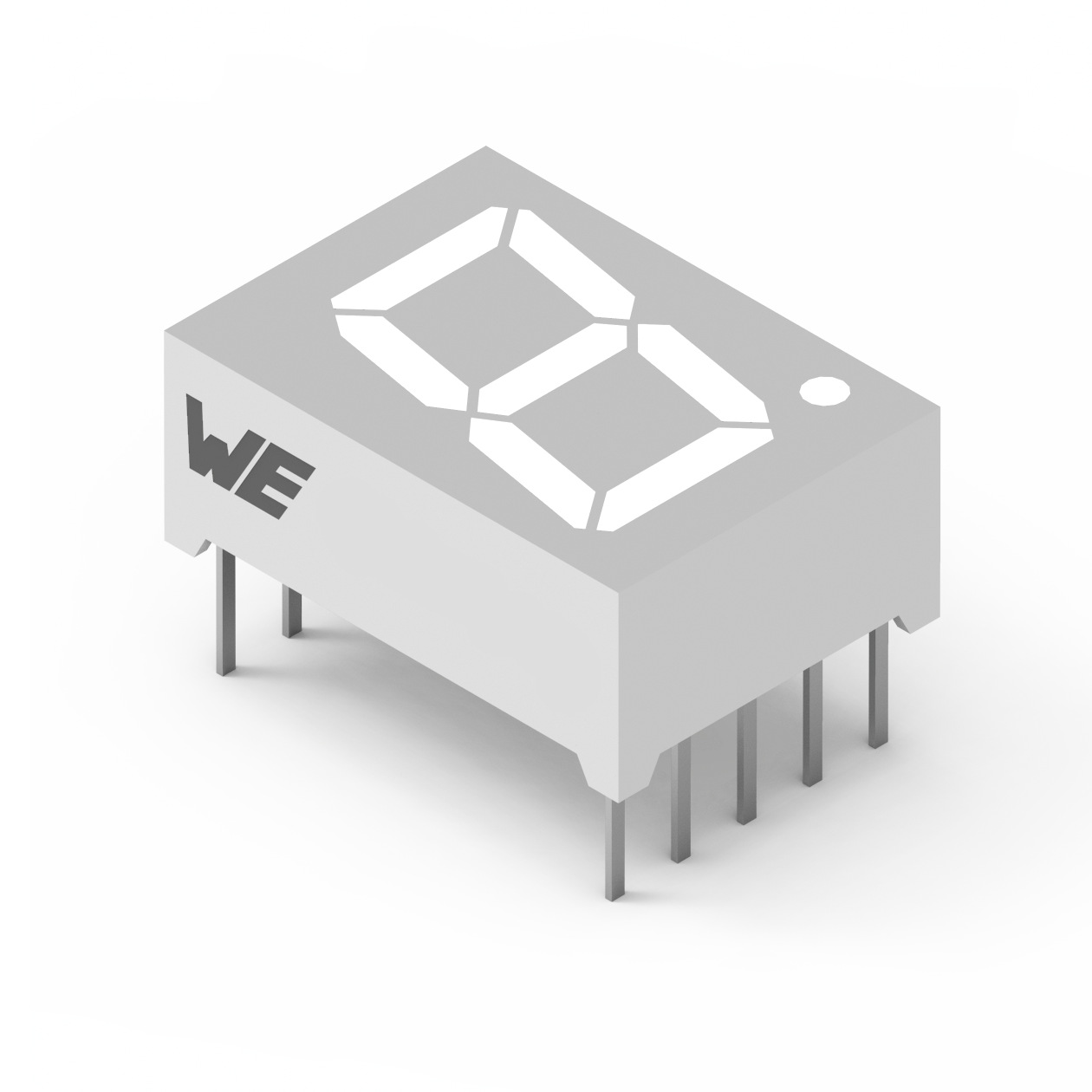Wurth Elektronik 1 7 Segment LED Display Anode Super Red 38mcd Right Side 9.9 mm