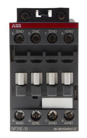ABB AF Range NF Contactor, 3NO/NC, 6 A, 250 V ac/dc Coil