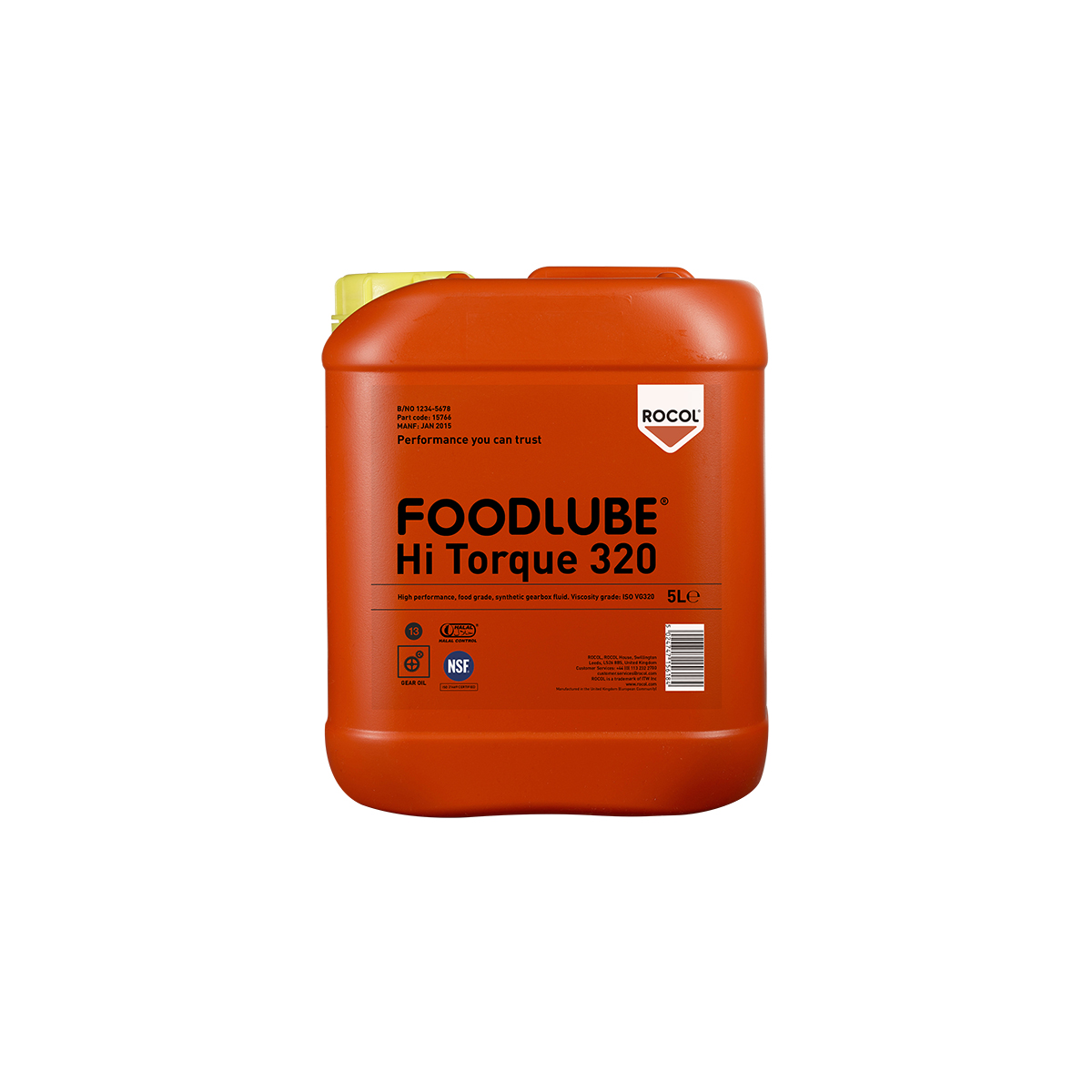 Rocol Foodlube Hi-Torque 320 (With Sups) Lubricant Polyalphaolefin 5 L Can Food Safe