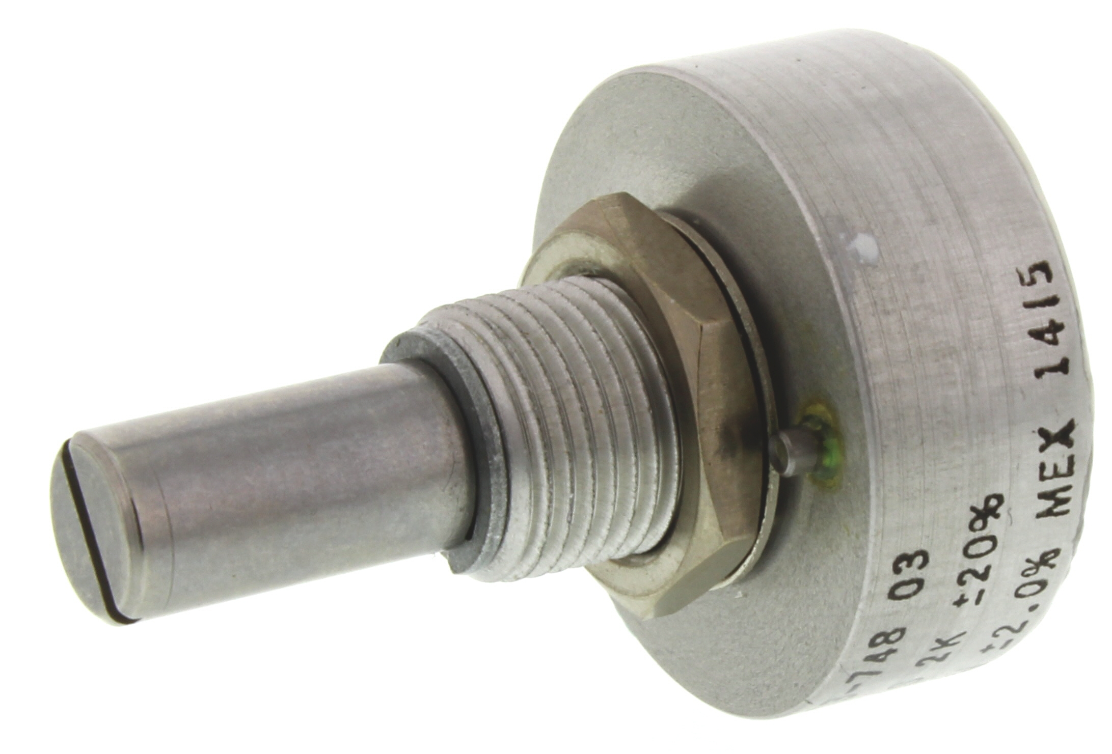 Vishay 157 2 kΩ Rotary Potentiometer 1-Turns 1-Gang Panel Mount, 157B202MX9001