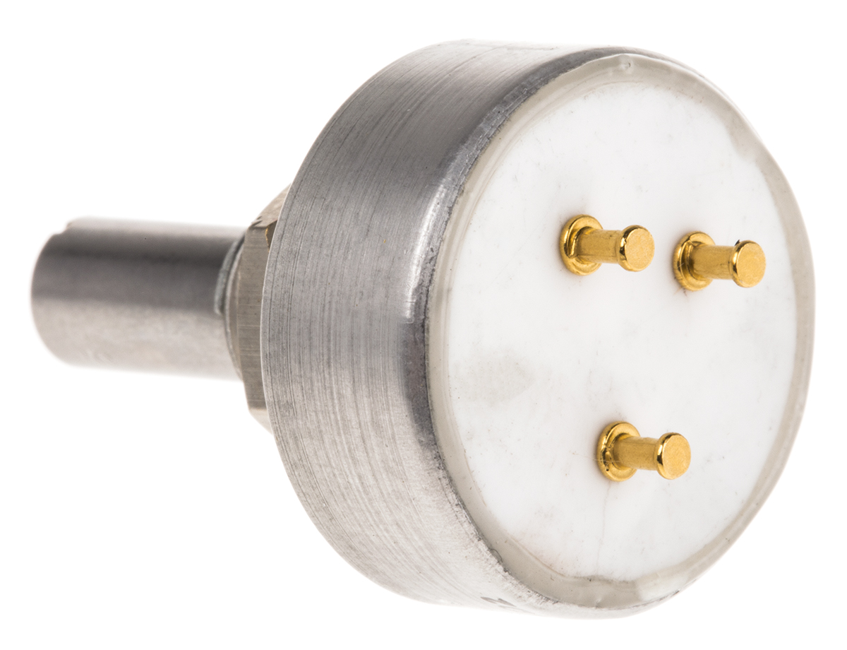 Vishay 157 20 kΩ Rotary Potentiometer 1-Turns 1-Gang Panel Mount, 157B203MX9001