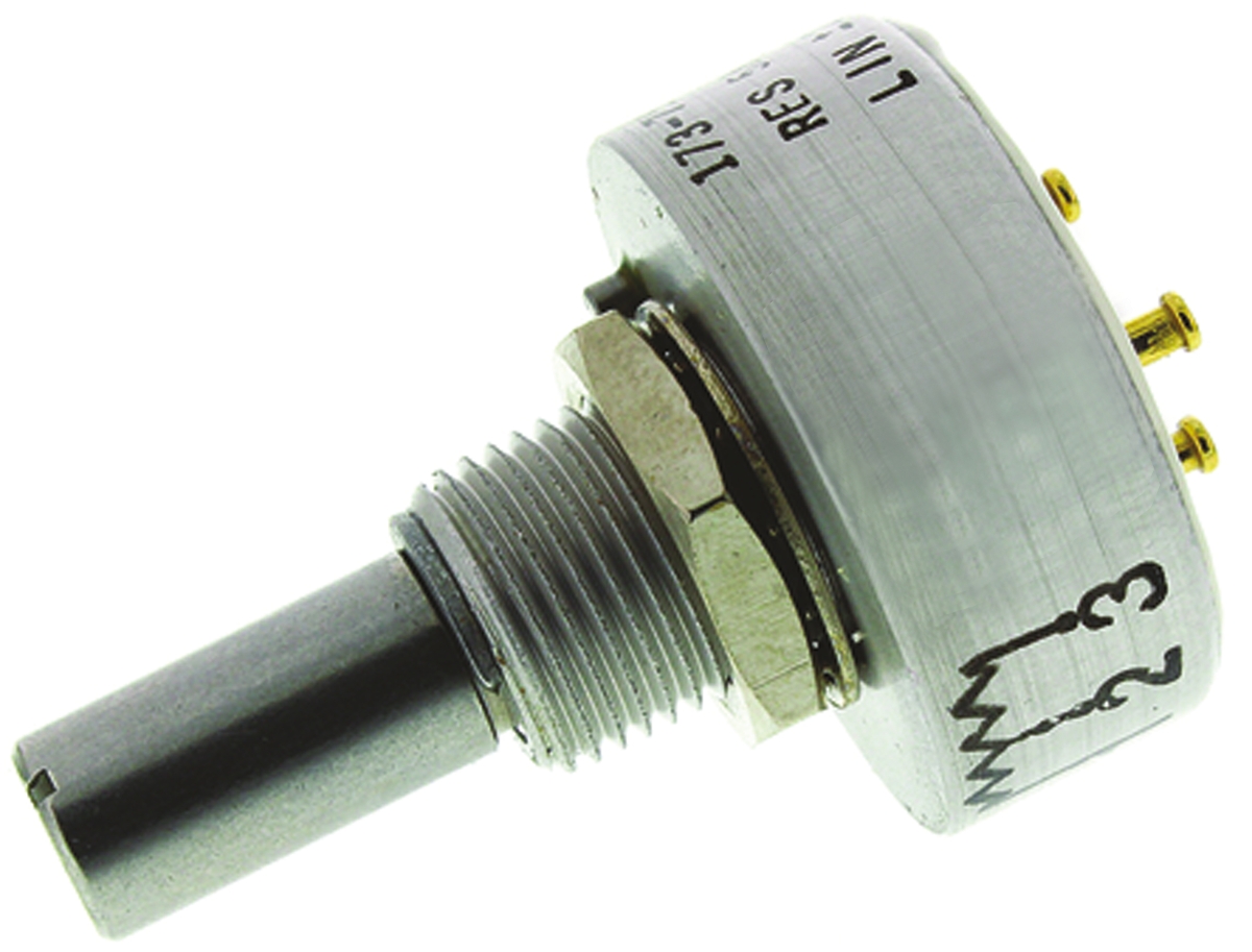 Vishay 157 5 kΩ Rotary Potentiometer 1-Turns 1-Gang Panel Mount, 157B502MX9001