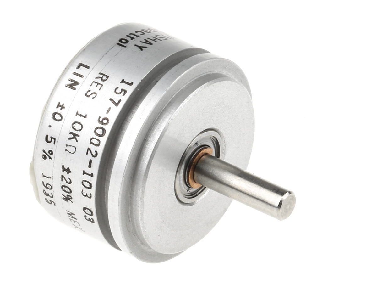 157s103mb9002 Vishay 157 10 kΩ Rotary Potentiometer 1-Turns 1-Gang Servo Mount, 157S103MB9002