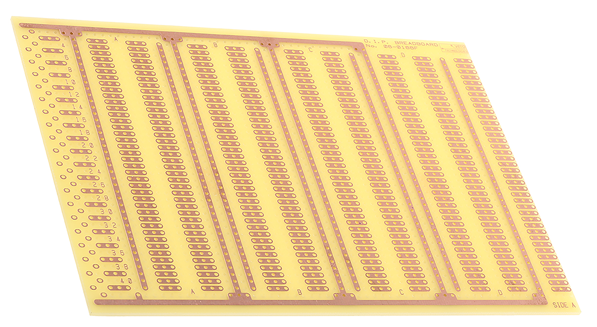 RS PRO Breadboard Prototyping Board 1.6 mm 156.21mm 114.3 mm