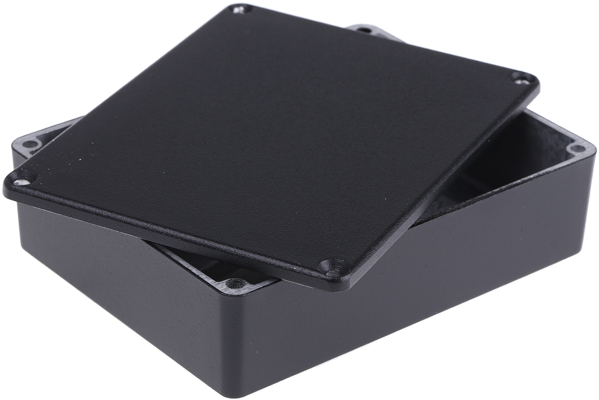 1590bbbk Hammond 1590 Series Black Die Cast Aluminium Enclosure, IP54 30 mm, 118.5 mm, 93.5 mm