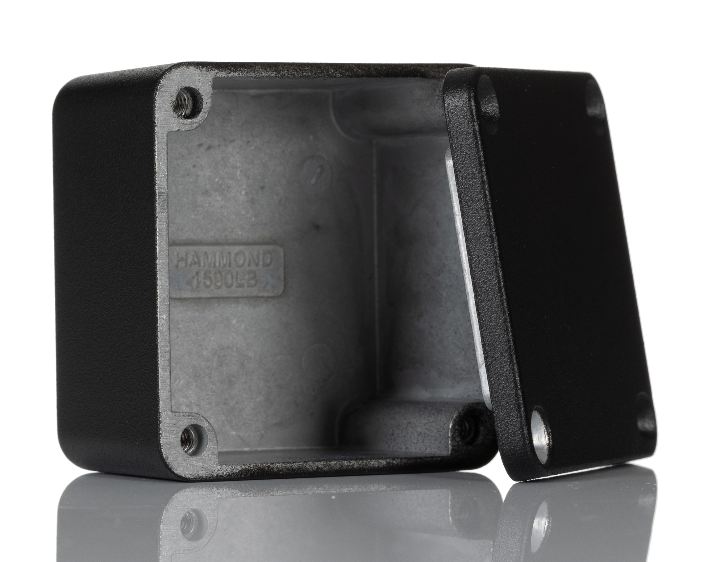 1590lbbk Hammond 1590 Series Black Die Cast Aluminium Enclosure, IP54 27 mm, 50.5 mm, 50.5 mm