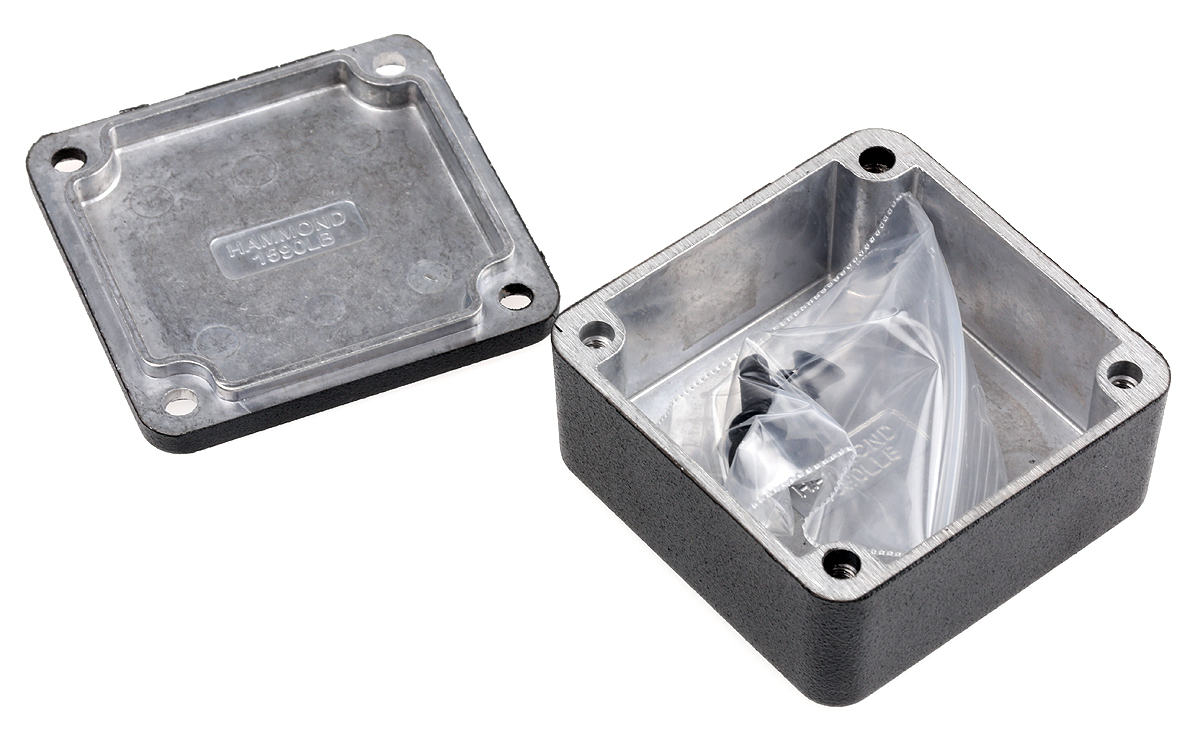 1590llbbk Hammond 1590 Series Black Die Cast Aluminium Enclosure, IP54 21 mm, 50 mm, 50 mm