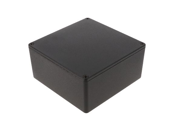 Hammond 1590 Series Black Die Cast Aluminium Enclosure, IP54 55 mm, 119.5 mm, 119.5 mm