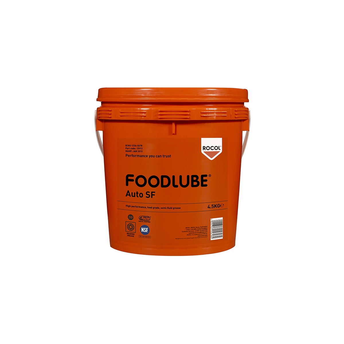 Rocol Foodlube Auto SF Lubricant Grease 4 kg Pail Food Safe