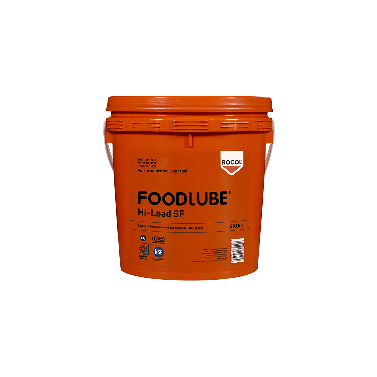 Rocol Foodlube Hi-Load SF Lubricant Grease 4 kg Pail Food Safe
