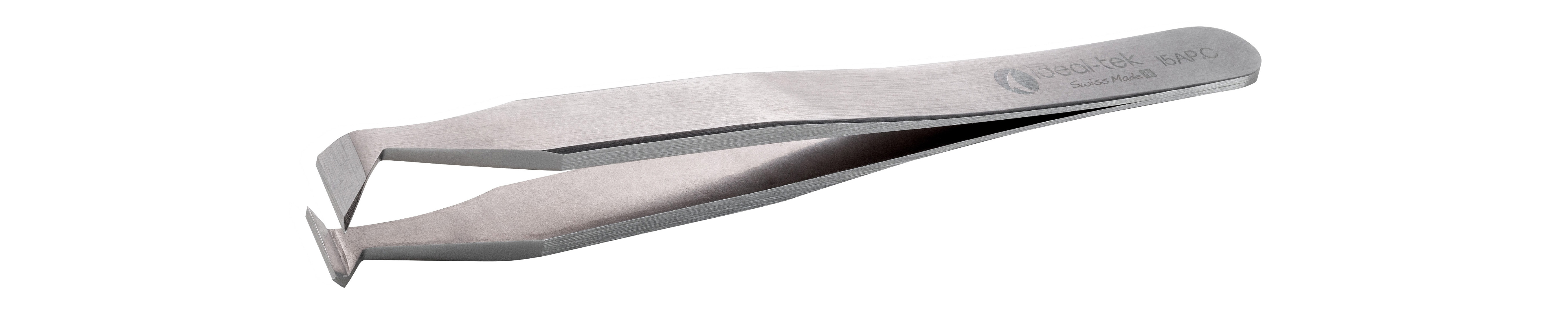 ideal-tek 120mm Carbon Steel Cutting, Angled Tweezer