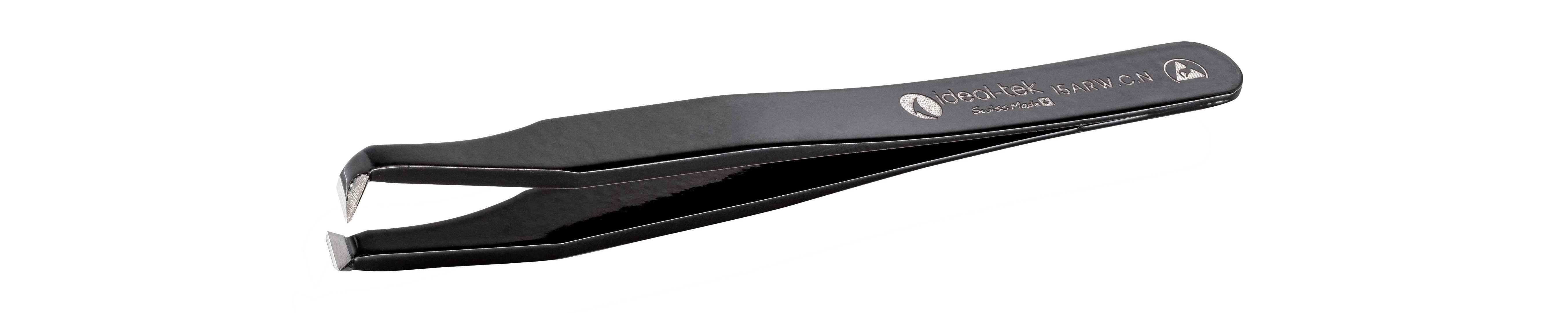 ideal-tek 115mm Carbon Steel Flat Round ESD Safe Tweezer