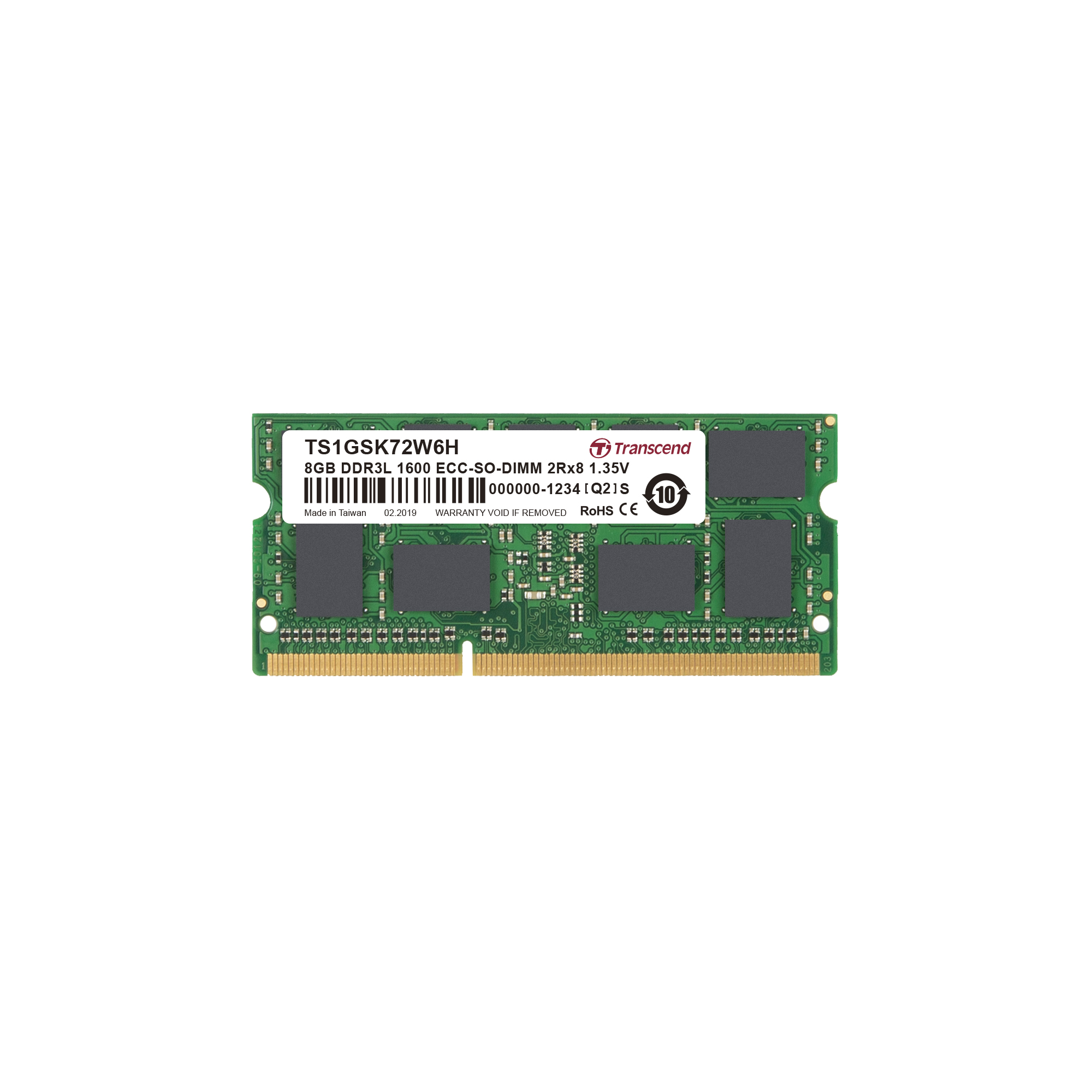 Transcend 8 GB DDR3L Desktop, Server RAM, 1600Mbit/s, SODIMM, 1.35V