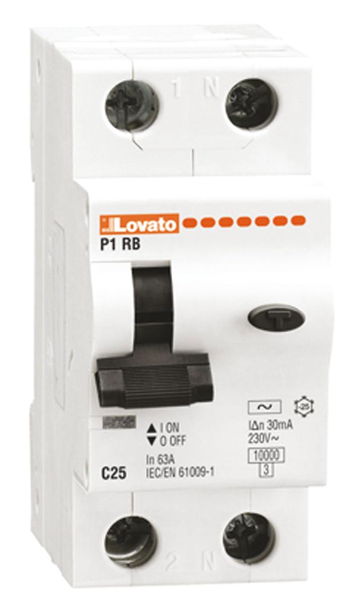 1P+N 6 A RCBO, DIN Rail Mount, Trip Sensitivity 30mA P1RB