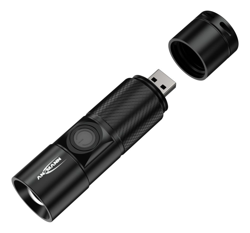 1600-0247 Ansmann LED Torch Black Rechargeable 300 lm, 98.5 mm
