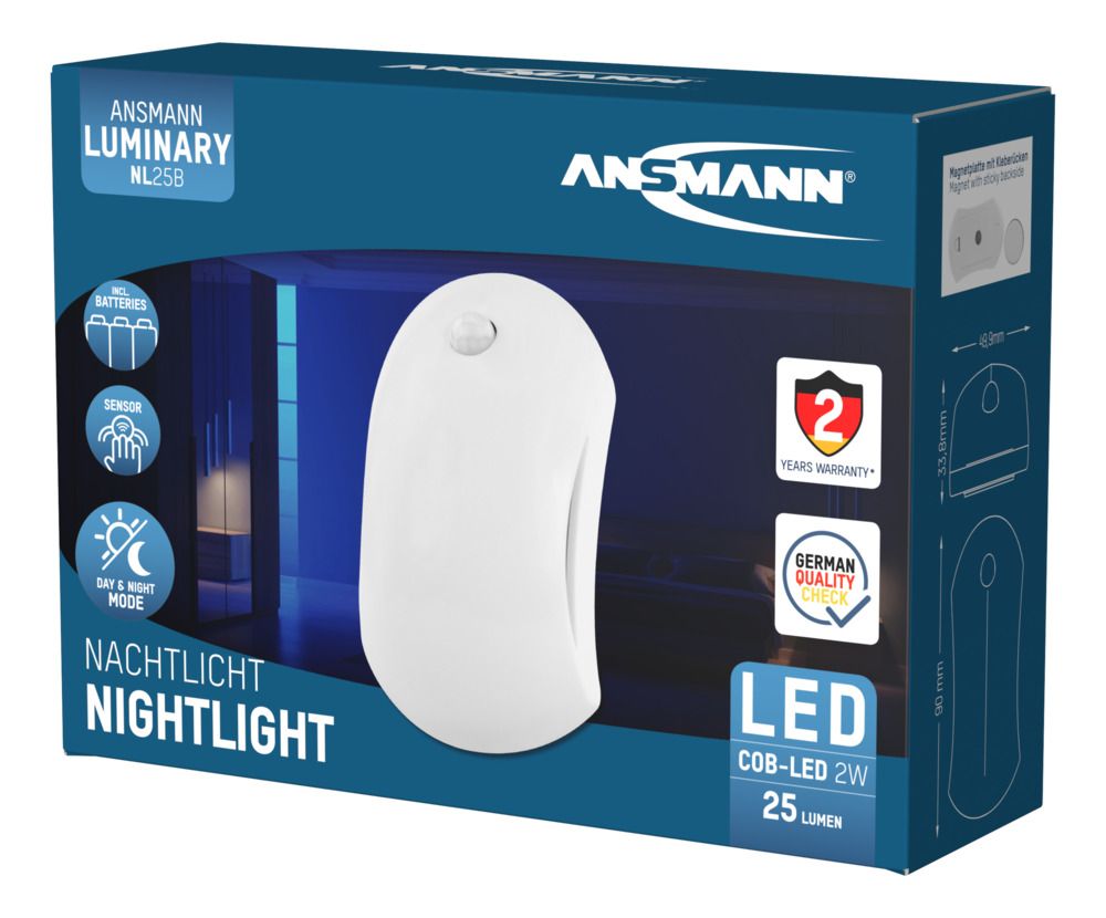 1600-0405 Ansmann Magnetic Base 2 W Night Light Led LED Controller, Magnetic Base Mount, 4.5V