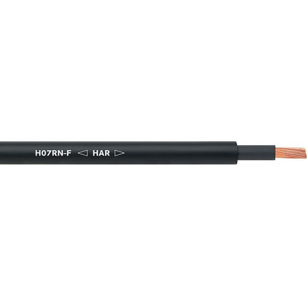 Lapp H07RN-F, 50 m 2 Core, Black Rubber Power Cable 60 °C