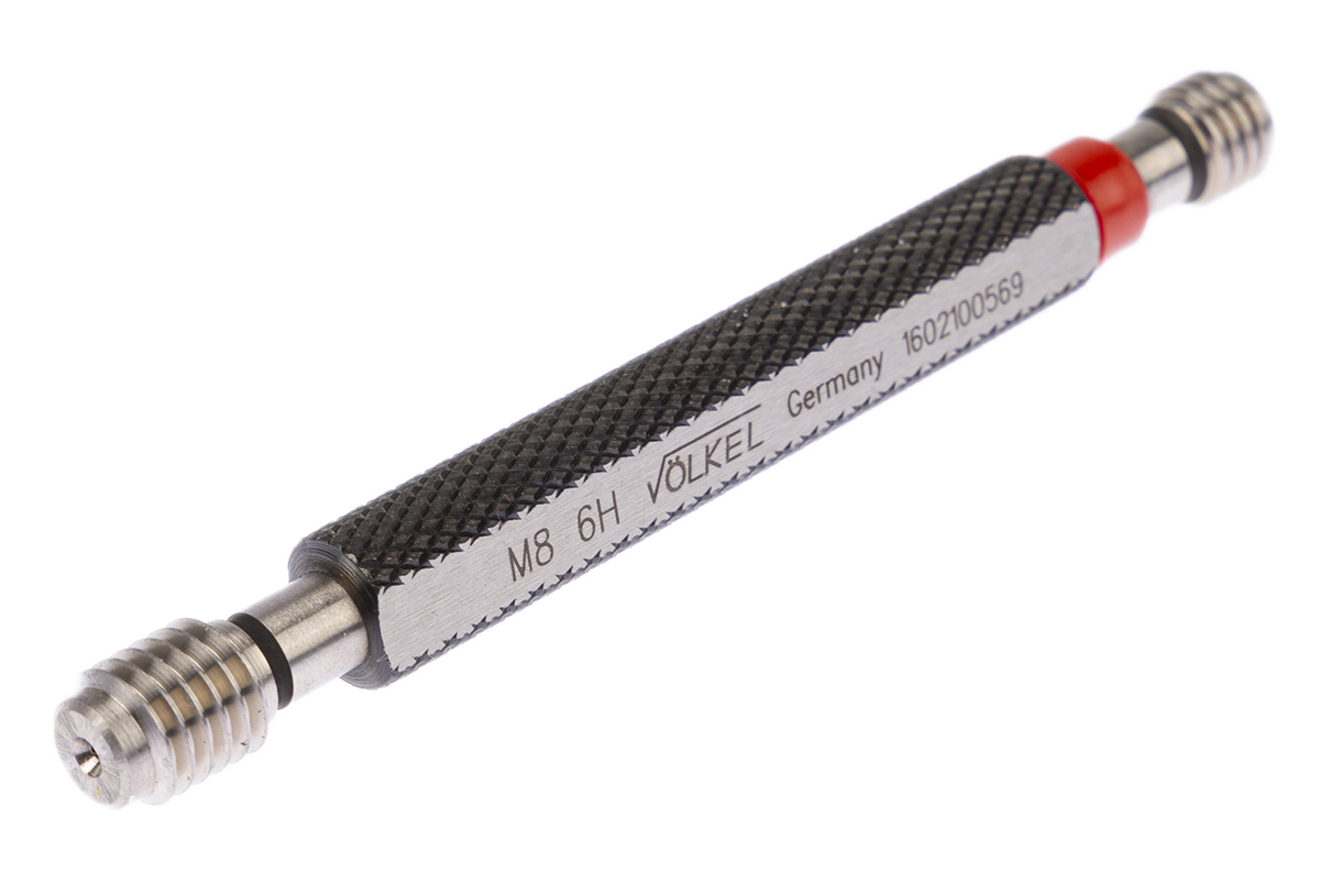 Volkel M8 x 1.25 Plug Thread Plug Gauge, 1.25 mm Pitch Diameter