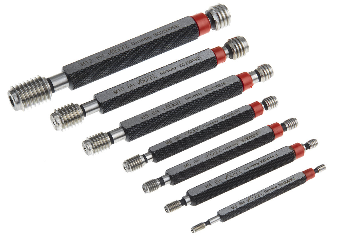 16026 Volkel Plug Thread Plug Gauge Set, 1.75 mm Pitch Diameter