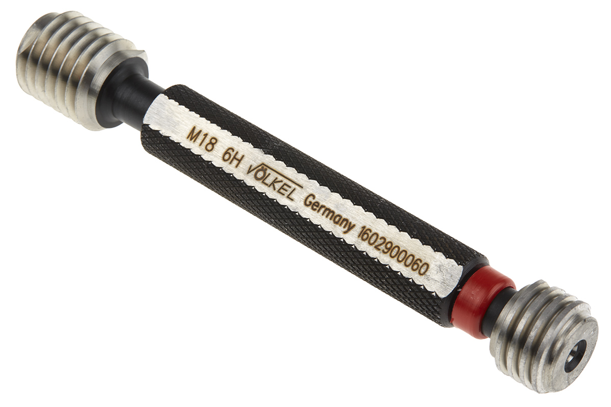 Volkel M18 x 2.5 Plug Thread Plug Gauge, 2.5 mm Pitch Diameter