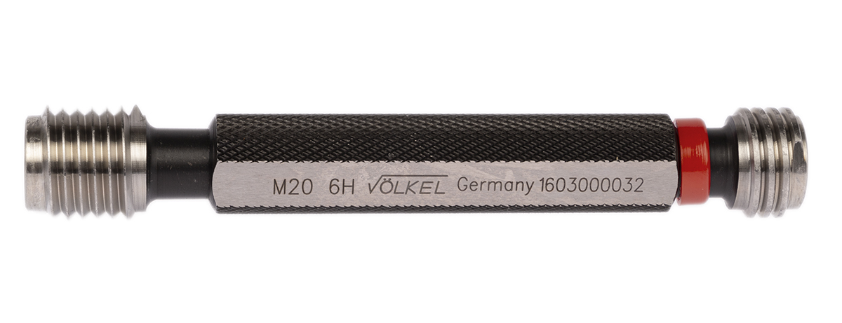 16030 Volkel M20 x 2.5 Plug Thread Plug Gauge, 2.5 mm Pitch Diameter