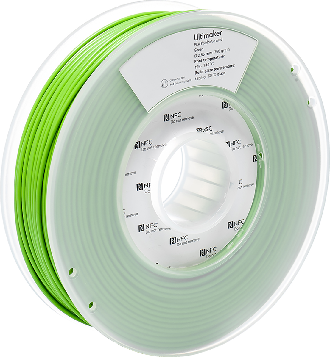 Ultimaker 2.85 mm Green PLA 3D Printer Filament, 750 g