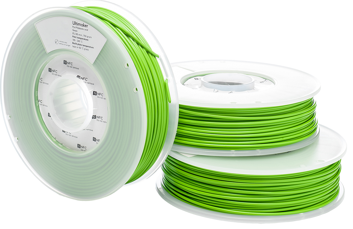 1608 Ultimaker 2.85 mm Green PLA 3D Printer Filament, 750 g