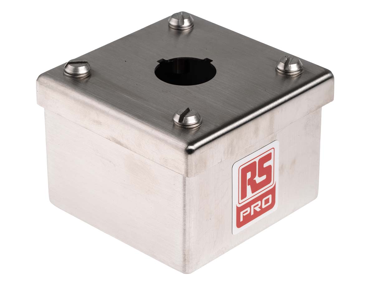 RS PRO Stainless Steel Push Button Enclosure - 1 Hole 22 mm Diameter