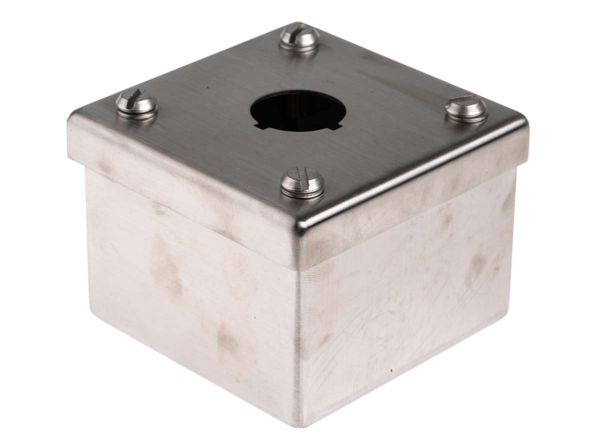 161-1521 RS PRO Stainless Steel Push Button Enclosure - 1 Hole 22 mm Diameter