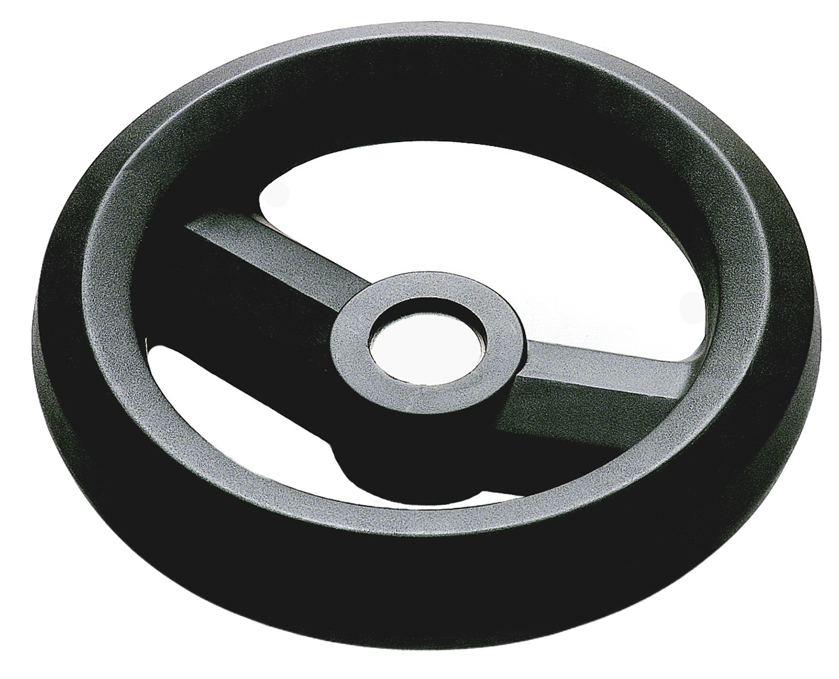 RS PRO Black Fibreglass Reinforced Technopolymer Hand Wheel, 100 mm diameter