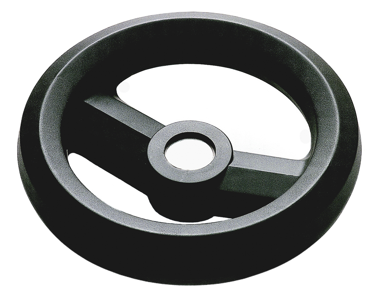 RS PRO Black Fibreglass Reinforced Technopolymer Hand Wheel, 126 mm diameter