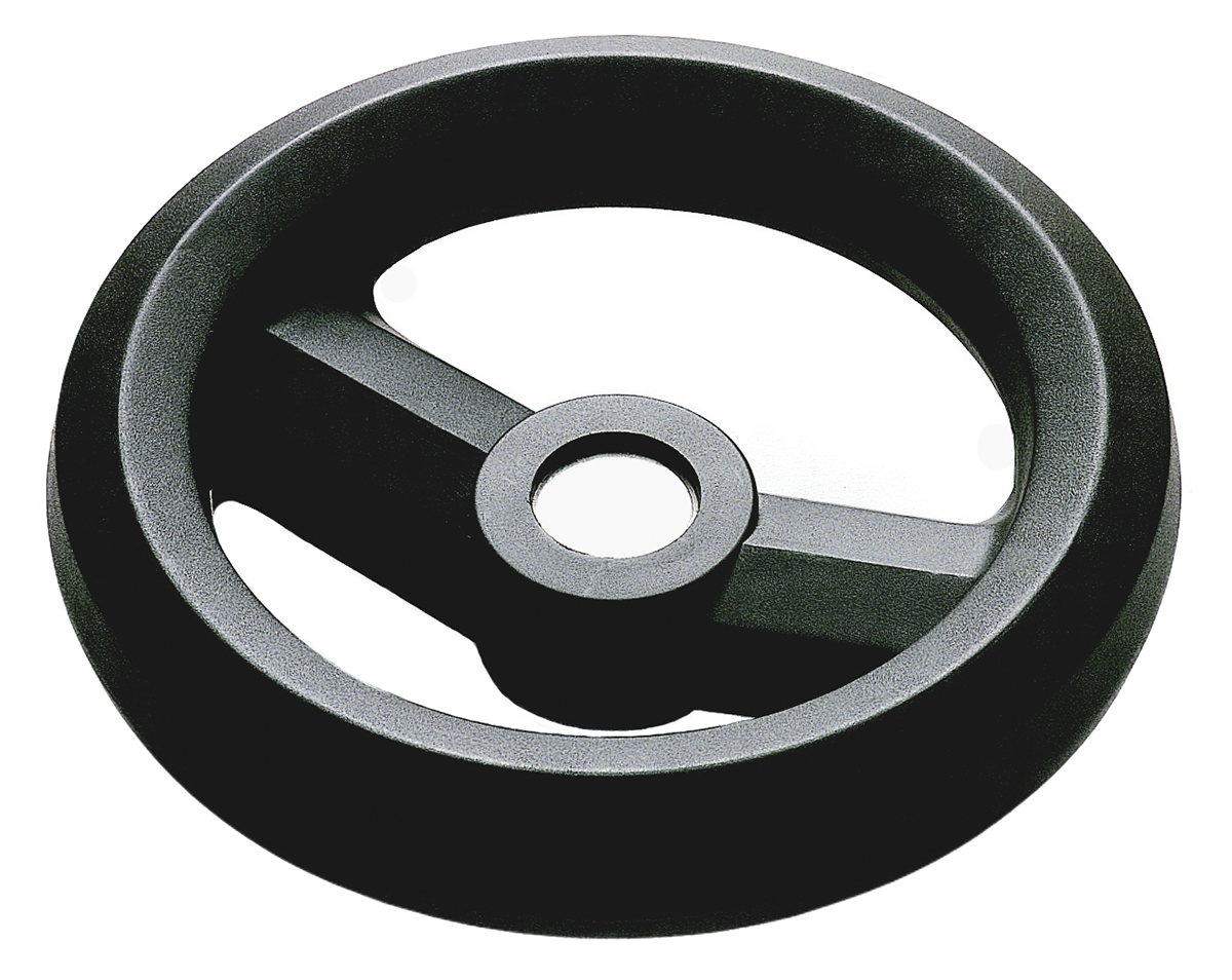 RS PRO Black Fibreglass Reinforced Technopolymer Hand Wheel, 126 mm diameter