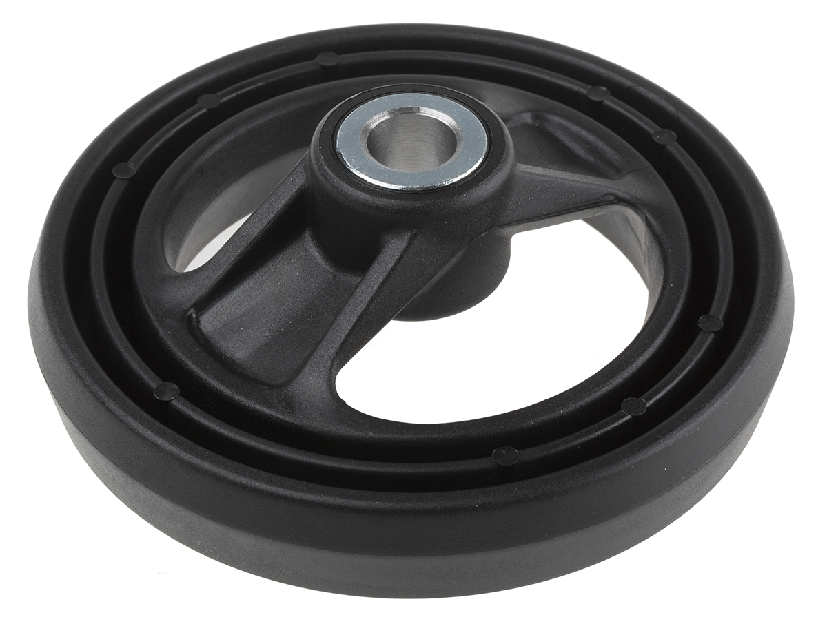 161-1976 RS PRO Black Fibreglass Reinforced Technopolymer Hand Wheel, 126 mm diameter