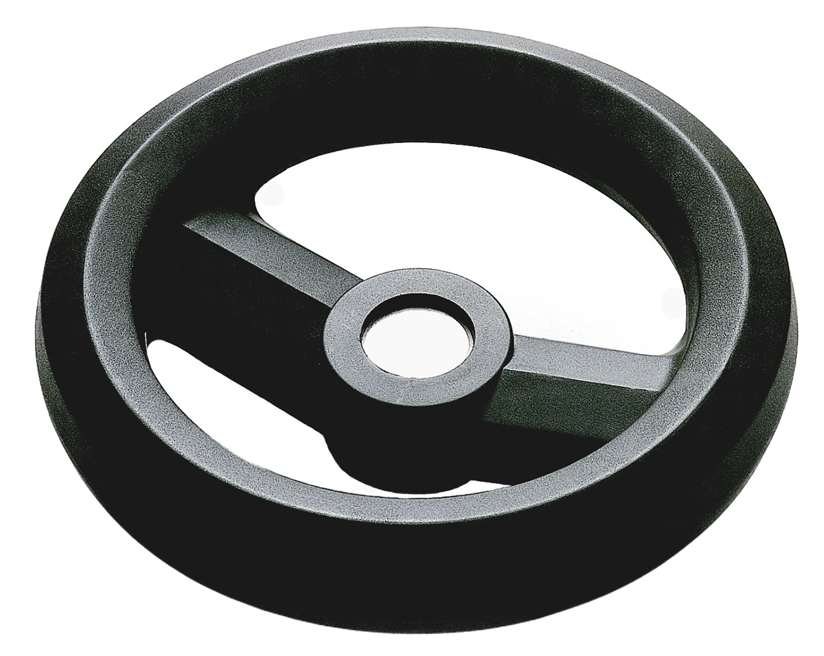 RS PRO Black Fibreglass Reinforced Technopolymer Hand Wheel, 126 mm diameter