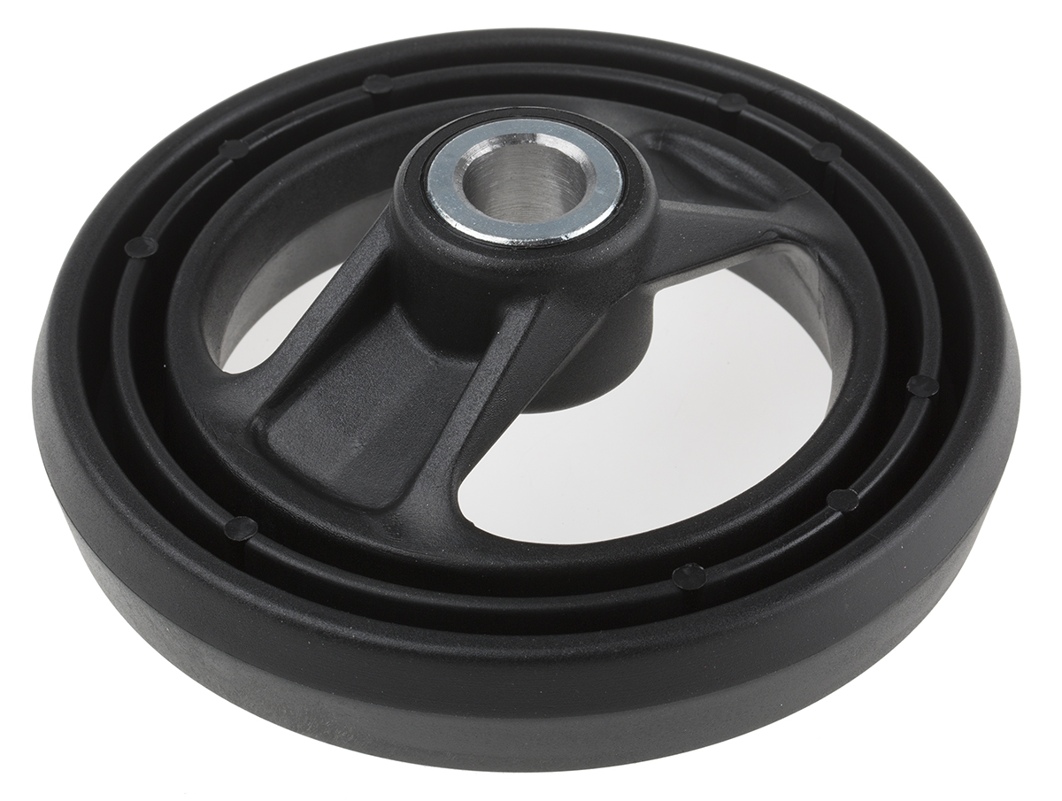 161-1977 RS PRO Black Fibreglass Reinforced Technopolymer Hand Wheel, 126 mm diameter
