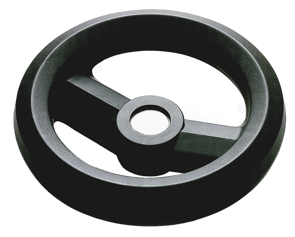 RS PRO Black Fibreglass Reinforced Technopolymer Hand Wheel, 160 mm diameter