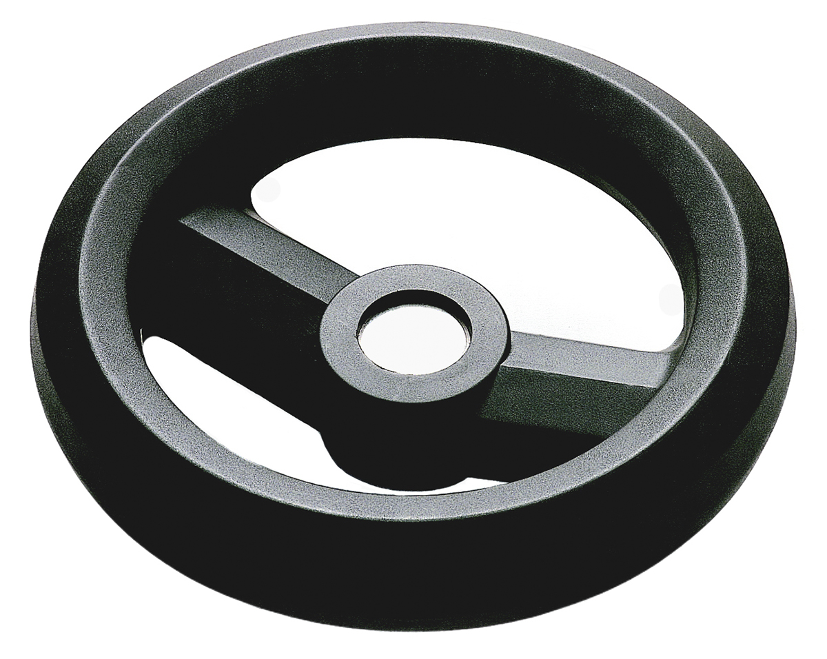 RS PRO Black Fibreglass Reinforced Technopolymer Hand Wheel, 200 mm diameter