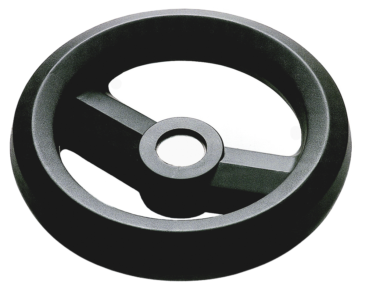 RS PRO Black Fibreglass Reinforced Technopolymer Hand Wheel, 200 mm diameter
