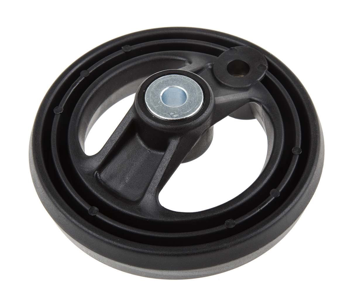 161-1990 RS PRO Black Fibreglass Reinforced Technopolymer Hand Wheel, 126 mm diameter