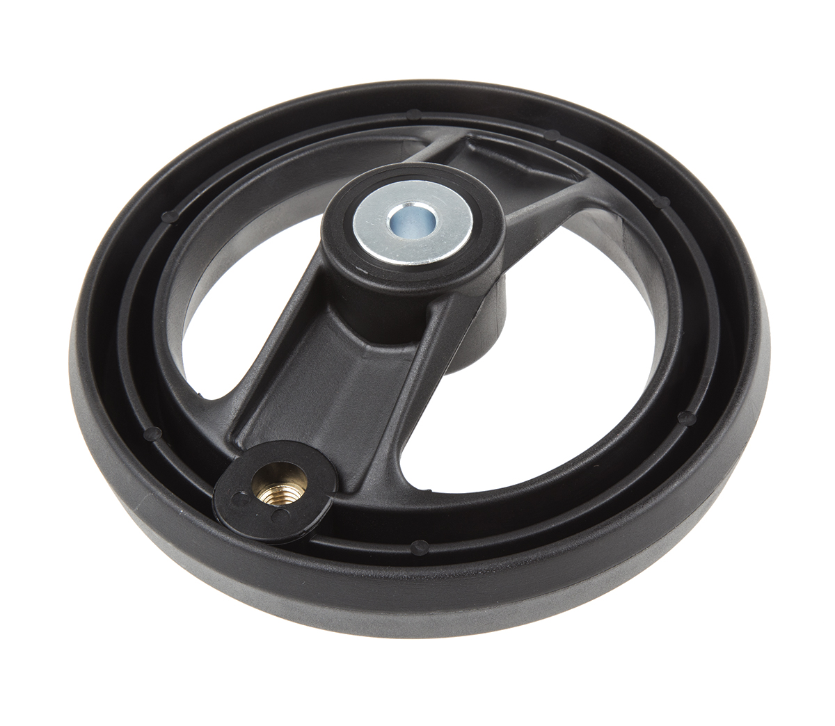 161-1994 RS PRO Black Fibreglass Reinforced Technopolymer Hand Wheel, 160 mm diameter