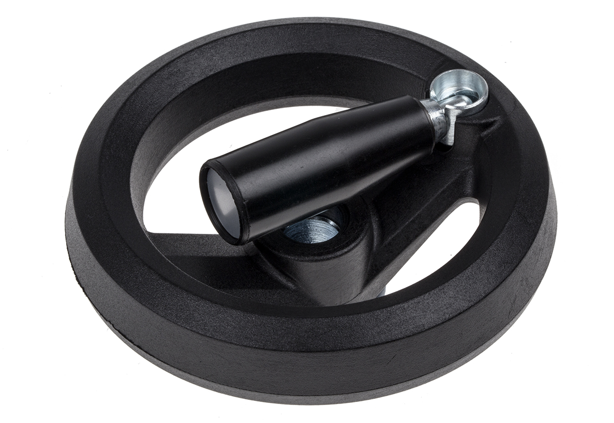 161-2004 RS PRO Black Fibreglass Reinforced Technopolymer Hand Wheel, 100 mm diameter