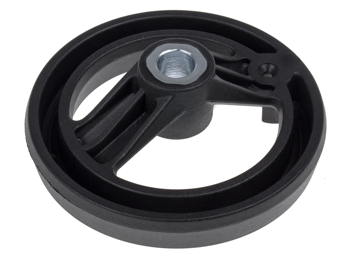 161-2004 RS PRO Black Fibreglass Reinforced Technopolymer Hand Wheel, 100 mm diameter